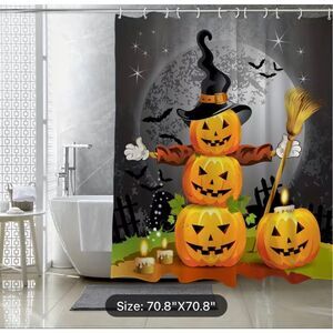 Halloween Shower Curtain 70 x 70 New Cute Pumpkins